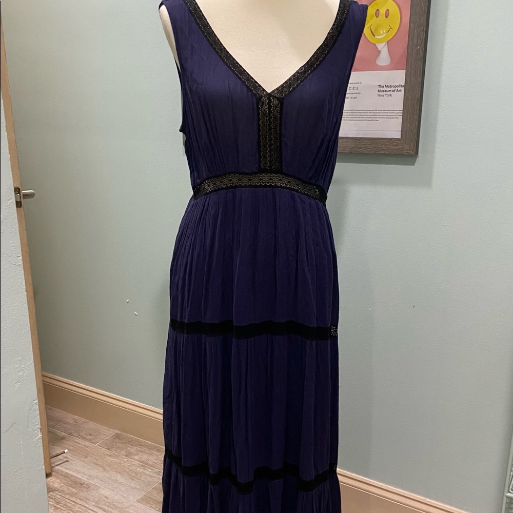 Ella Moss navy with black trim maxi dress (large) - Picture 13 of 15